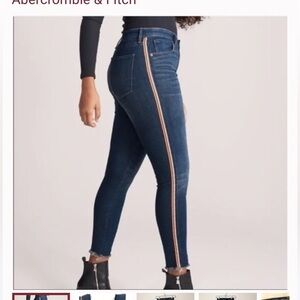 Abercrombie & Fitch Simone High Waisted Jeans Side Stripe NWT 24/00R